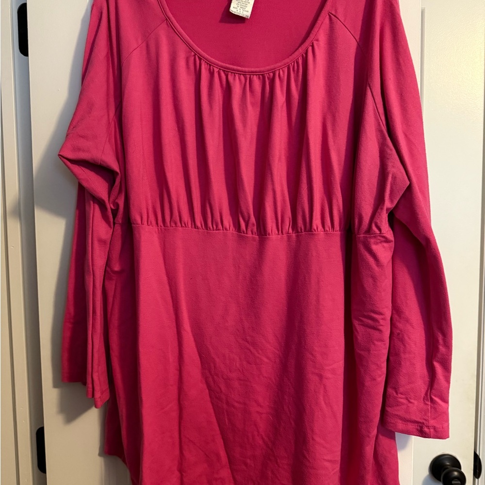 Roaman's Fuchsia Long Sleeve Tunic